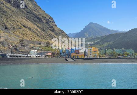 Sandstrand in Puerto de Tazacorte, La Palma, Spanien *** Sandstrand in Puerto de Tazacorte, La Palma, Spanien Stockfoto