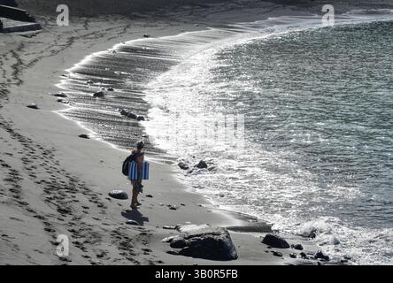 Sandstrand in Puerto de Tazacorte, La Palma, Spanien *** Sandstrand in Puerto de Tazacorte, La Palma, Spanien Stockfoto