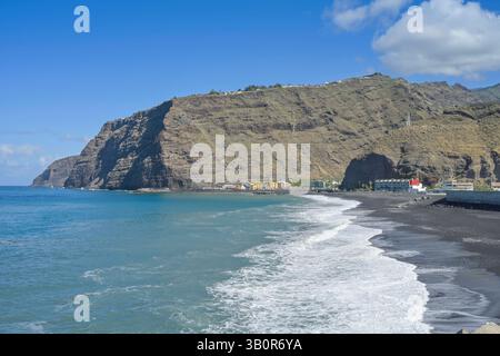 Sandstrand in Puerto de Tazacorte, La Palma, Spanien *** Sandstrand in Puerto de Tazacorte, La Palma, Spanien Stockfoto