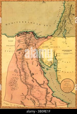 1803: Ägypten - Karte von Ägypten mit Teilen von Arabien und Palästina. (Kreditbild: © BuyEnlarge/ZUMAPRESS.com) Stockfoto