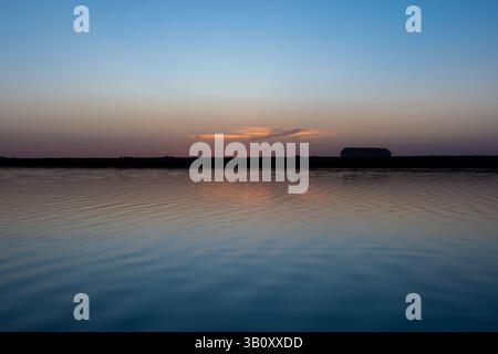 Atardeciendo en el Oasis de Siwa, Egipto Stockfoto