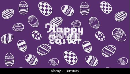 Bild von ostereiern und Happy easter Text Stockfoto