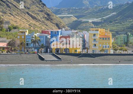 Sandstrand in Puerto de Tazacorte, La Palma, Spanien Stockfoto