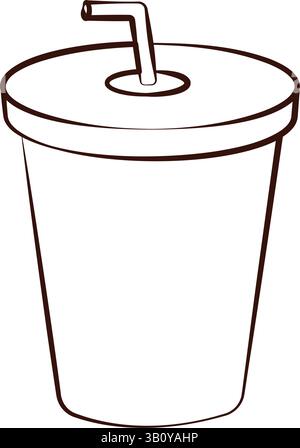 Soda-Becher mit Stroh. Vektorabbildung Stock Vektor