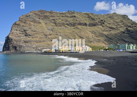 Sandstrand in Puerto de Tazacorte, La Palma, Spanien Stockfoto