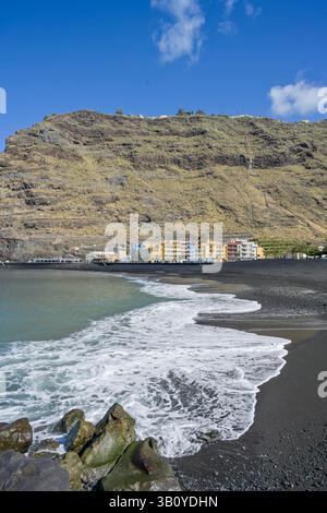 Sandstrand in Puerto de Tazacorte, La Palma, Spanien Stockfoto