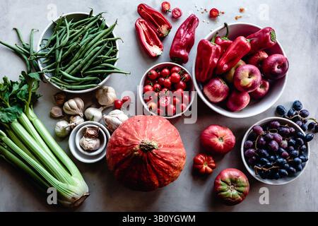 Bauernmarkt produziert Spätsommer Frühherbst Stockfoto