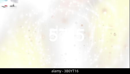 Bild von Formen und Zahlen auf weißem Hintergrund Stockfoto