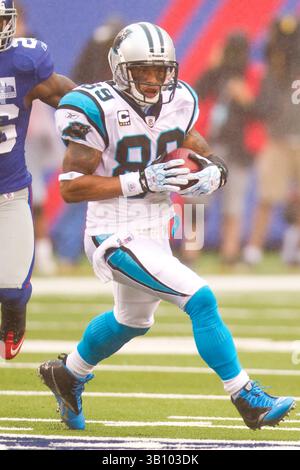 12. September 2010: Steve Smith (89), der mit dem Ball im New Meadowlands Stadium in East Rutherford, New Jersey, spielte mit dem Ball während des Spiels zwischen den Carolina Panthers und den New York Giants. The Giants Beat the Panthers, 31-18.(Bild: © Chris Szagola/Cal Sport Media/ZUMApress.com) Stockfoto
