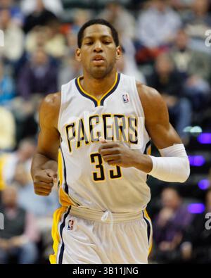25. Februar 2011: Indiana Pacers Small Forward Danny Granger (33) in einem NBA-Basketballspiel zwischen den Utah Jazz und Indiana Pacers im Conseco Fieldhouse in Indianapolis, Indiana. (Bild: © Pat Lovell/Cal Sport Media/ZUMAPRESS.com) Stockfoto