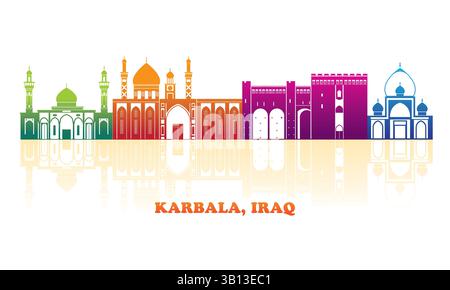 Silhouette Skyline Panorama der Stadt Karbala, Irak - Vektor-Illustration Stock Vektor