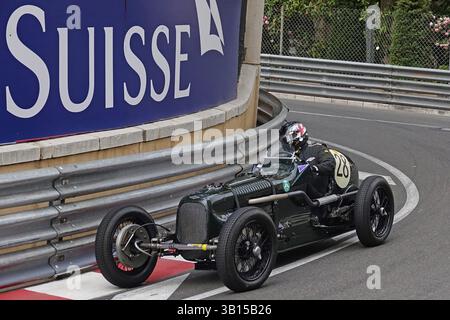 Frazer Nash Monoplace aus dem Jahr 1935, Parade der alten Rennwagen aus der Vorkriegszeit, 11. Grand Prix Monaco Historique 2018, Fürstentum Monaco Stockfoto