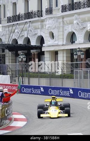 März 721G, Formel-1-Rennwagen der Serie E von 1966 bis 1972, auf dem Platz vor dem Casino Monte-Carlo, 11. Grand Prix Monaco Historique, Prin Stockfoto
