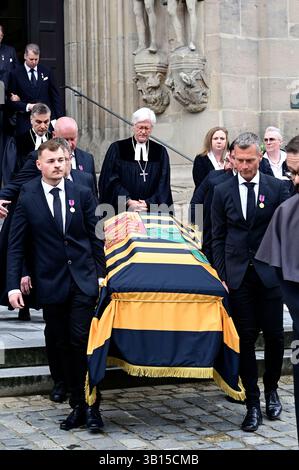 Trauerfeier für Andreas Prinz von Sachsen-Coburg und Gotha in der Morizkirche. Coburg, 24.04.2025 Stockfoto