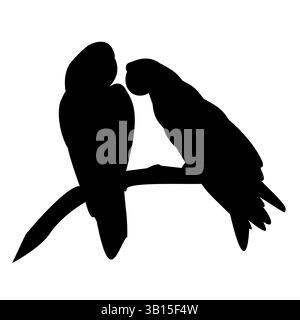 Minimalistischer Papagei Silhouette Vektor Stock Vektor