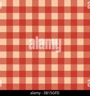 Nahtloses Gingham-Karo In Rot Beige Stock Vektor