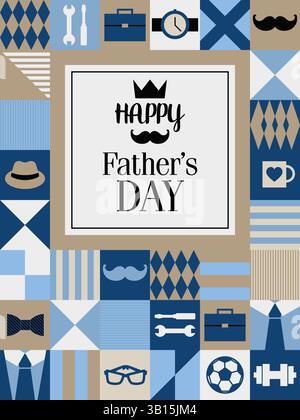 Happy Vathers Day Poster Vektor Stock Vektor