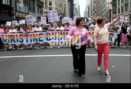 Christine Quinn, Rednerin des New Yorker Stadtrates, auf dem Marsch während des NYC Pride 2013 in New York City am 30. Juni 2013 Stockfoto
