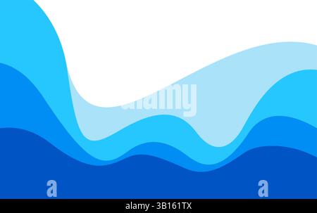 Abstrakte blaue Welle des Meeresvektorhintergrunds Stock Vektor