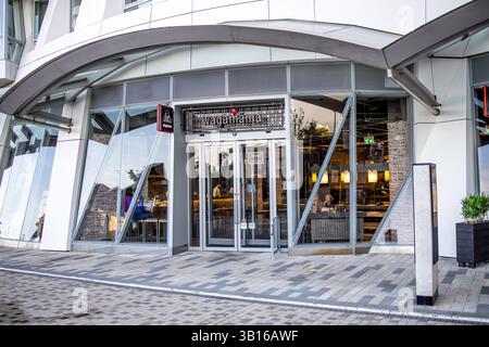 London, Großbritannien - 14. September 2023: Die Ladenfront von Wagamama in Battersea. Stockfoto