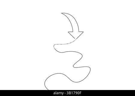 Minimalistischer einzeiliger Pfeilvektor durchgehende einzeilige Zeichnung isolierte Illustration Stock Vektor