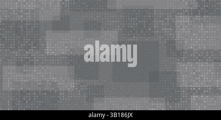 Grauer Hintergrund Tech Finance Fintech. Abstraktes Pixelmuster. Hintergrund für die Präsentation von Digital Business Technology oder Science Research. Stockfoto