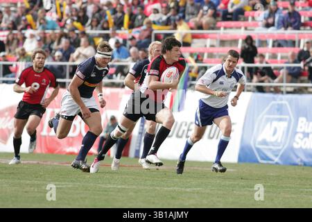 2011. Februar: Kanadas Ciaran Hearn während eines Rugby-Spiels zwischen den USA und Kanada während der HSBC USA Sevens World im Sam Boyd Stadium in Las Vegas, NV.USA. Kanada besiegt USA 19:15 (Foto: © Josh Holmberg/Cal Sport Media/ZUMAPRESS.com) Stockfoto