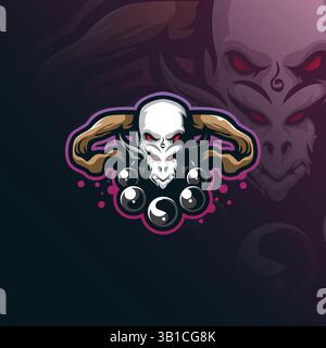 Kopf Götter Maskottchen Logo Design Vektor mit modernem Illustration Konzept Stil für Abzeichen, Emblem und T-Shirt Druck. Abbildung des Kopfes. Stock Vektor