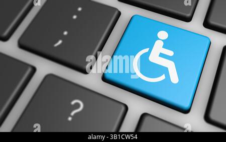 Zugänglichkeit von Online-Inhalten auf Websites und im Internet und zugängliche Computertechnik oder unterstützende Technologie für Menschen mit Behinderungen. Stockfoto