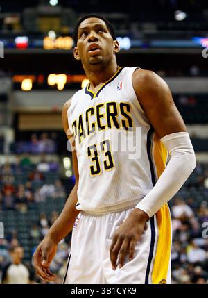 9. Februar 2011: Indiana Pacers Small Forward Danny Granger (33) während eines NBA-Basketballspiels zwischen den Charlotte Bobcats und Indiana Pacers im Conseco Fieldhouse in Indianapolis, Indiana. (Bild: © Pat Lovell/Cal Sport Media/ZUMAPRESS.com) Stockfoto