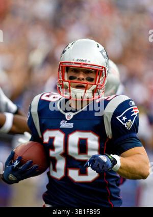 26. September 2010: New England Patriots Running Back Danny Woodhead (39) im Gillette Stadium in Foxboro, Massachusetts. New England besiegte Buffalo 38–30. (Bild: © Anthony Nesmith/Cal Sport Media/ZUMApress.com) Stockfoto