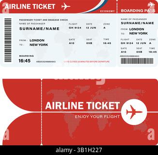 Vector Airline Ticket and Boarding Pass Design Stock Vektor