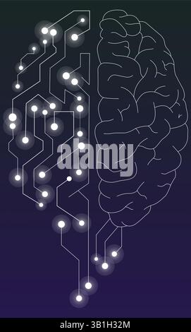 Künstlicher menschlicher Hirnvektor Stock Vektor