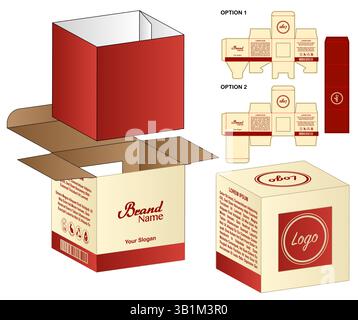 Dieline-Vorlage Für Druckverpackungen Stock Vektor