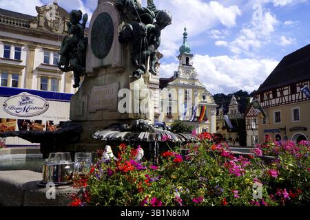 Marktplatz Kulmbach, Oberfranken Stockfoto