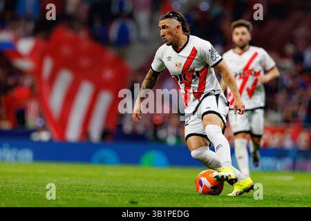 Alfonso Espino Pacha wurde während des LaLiga EA SPORTSPIELS zwischen den Teams von Atletico de Madrid und Rayo Vallecano im Estadio Civitas Metropolitano (Maciej Stockfoto