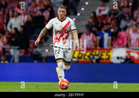 Alfonso Espino Pacha wurde während des LaLiga EA SPORTSPIELS zwischen den Teams von Atletico de Madrid und Rayo Vallecano im Estadio Civitas Metropolitano (Maciej Stockfoto