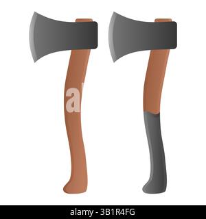 Scharfer Holzgriff Axt Vektor. Symbol Für Einfache Axe. Eiserne Axt auf weißem Hintergrund. Stock Vektor