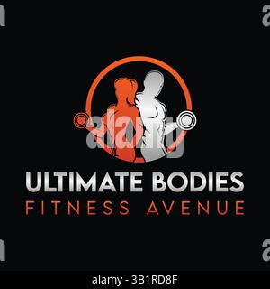 Design des Fitnesslogos und des Fitness-Logos in der Vektorvorlage Stock Vektor