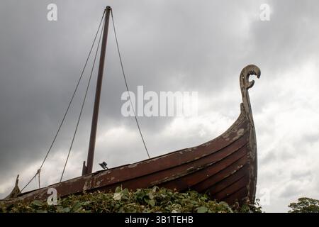 Wikingerschiff in der Stadt Largs in Schottland. UK. Stockfoto