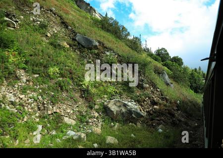 Yukon Railway Abstieg vom White Pass in der Nähe von Skagway Alaska USA Stockfoto