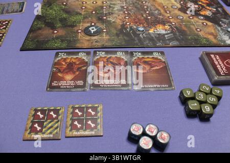 Karten Spielfeld Brettspiel Project Elite. Stockfoto