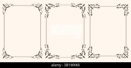 Verzierte klassische Vorlagen im Vintage-Stil Stock Vektor