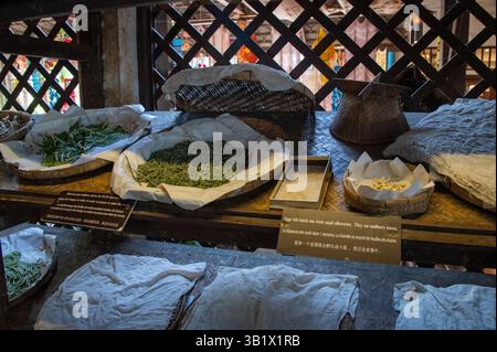 Das „Thai Silk Village“ befindet sich in Ban Sanuan NOK, einem Dorf in einem Viertel von Chiang Mai, Thailands zweitgrößter Stadt und UNESCO-Welterbe Stockfoto