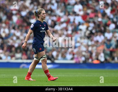 26. April 2025; Allianz Stadium, London, England: Womens Six Nations International Rugby; England gegen Frankreich; Lea Champon aus Frankreich Stockfoto
