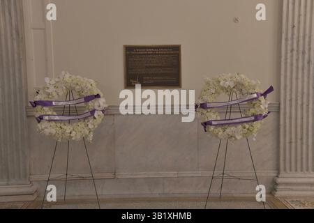 Boston, Ma, USA. April 2025. Armenier-Amerikaner und Freunde feiern den 110. Jahrestag des Völkermordes an den Armeniern durch die Türkei im Massachusetts State House. (Kreditbild: © Kenneth Martin/ZUMA Press Wire) NUR REDAKTIONELLE VERWENDUNG! Nicht für kommerzielle ZWECKE! Stockfoto