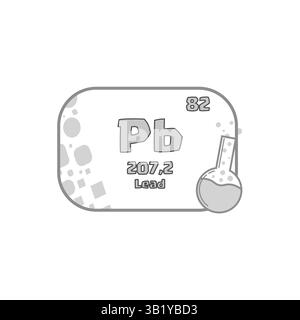 Chemisches Pb-Element. Atomzahl zweiundachtzig. Vektor des Periodensystems. 207,2 Ableitungssymbol. Stock Vektor