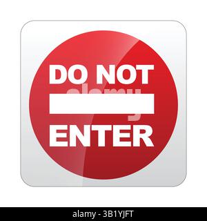 Schild „nicht eingeben“ – Rotes Kreissymbol für Verkehrswarnung, das auf eingeschränkten Zugang, keine Einfahrt für Fahrzeuge, Straßenverkehrssicherheit, Verkehrskontrolle hinweist Stock Vektor
