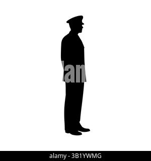 Army Commander Silhouette Vektor flache Illustration Design. Stock Vektor