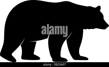 Bär Silhouette Vektor Illustration Tier Grafik Design Gehen isoliert Stock Vektor